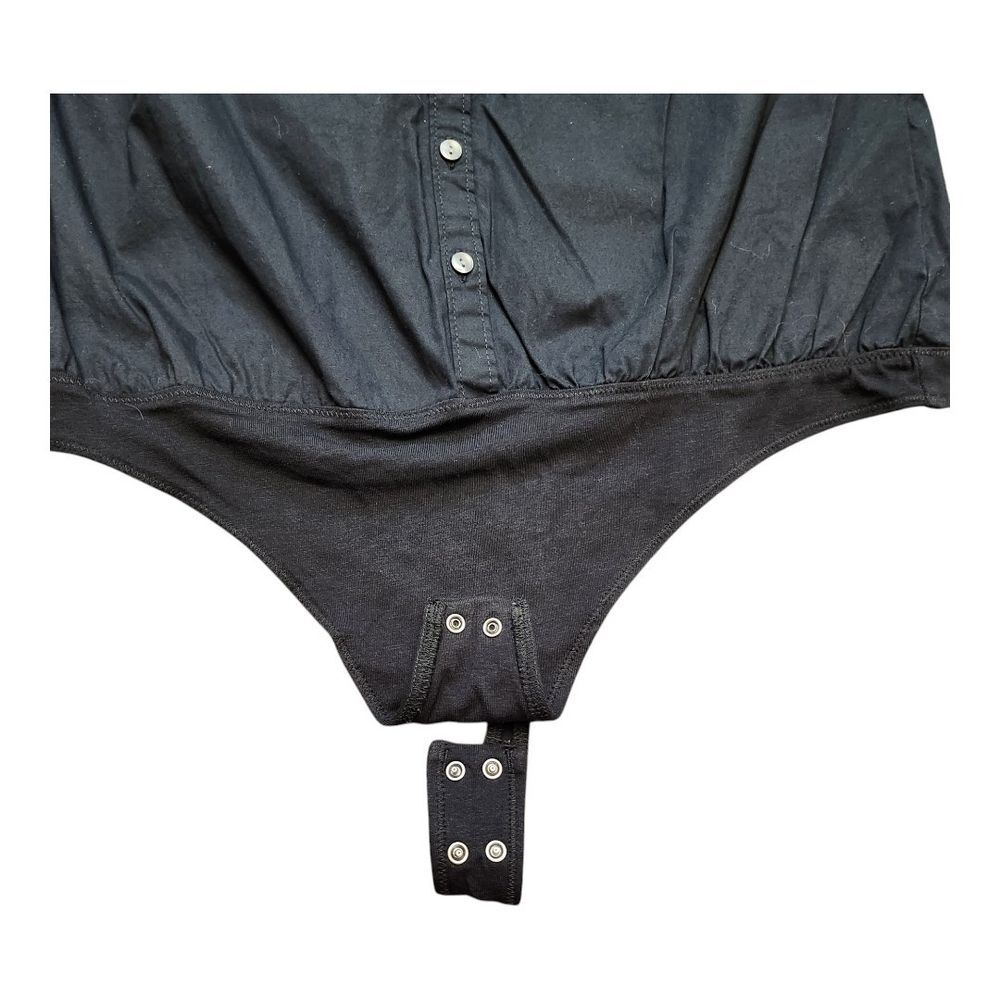Abercrombie & Fitch A&F Women MP Medium Petite Black Long Sleeve Blouse Bodysuit - Picture 9 of 12